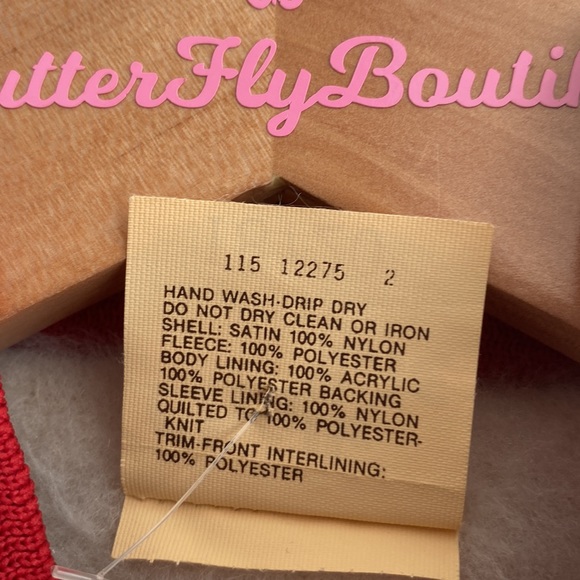 VTG 90’s Chalk Line Red Nylon Satin Fleece Unisex Jacket, Sz 18/20, NWT - Picture 8 of 9